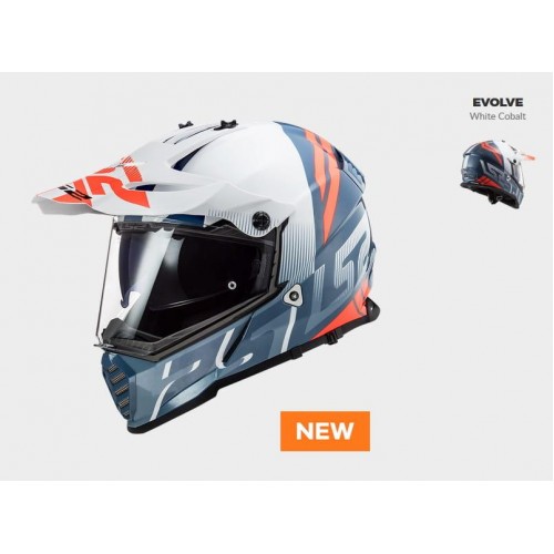 Мотошолом  LS2 MX436 PIONEER EVO EVOLVE WHITE COBALT img