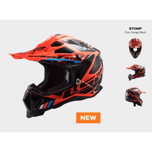 Мотошолом LS2 MX700 subverter evo stomp ORANGE BLACK img