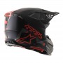 Мотошолом Alpinestars Supertech S-M8 Echo Чорний-Сірий-Червоний