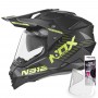 Мотошолом NOX N312 Extend Noir Mat - Jaune fluo / Matt black - neon yellow + Пінлок